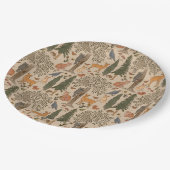 ウッドランド素朴森林動物少年の赤ちゃんシャワー ペーパープレート (アングル)