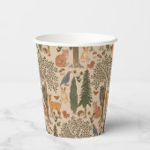 ウッドランド素朴森林動物少年の赤ちゃんシャワー 紙コップ (裏面)