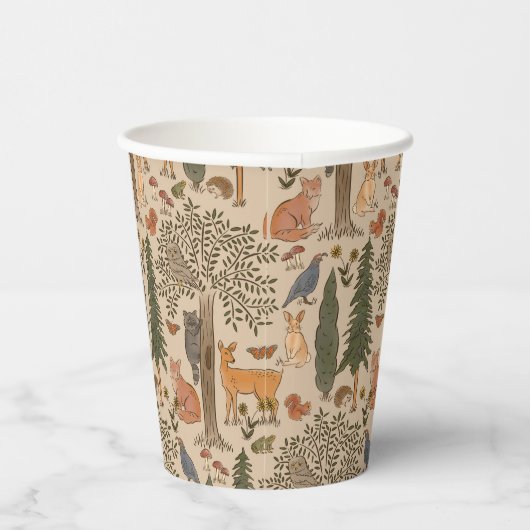 ウッドランド素朴森林動物少年の赤ちゃんシャワー 紙コップ (右)