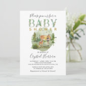 ウッドランド素朴森林水の色の鹿の赤ちゃんシャワー 招待状 (スタンド正面)