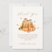 ウッドランド素朴秋かぼちゃきのこの赤ちゃんシャワー サンキューカード (正面)
