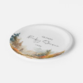 ウッドランド素朴秋の森の赤ちゃんシャワー ペーパープレート (アングル)