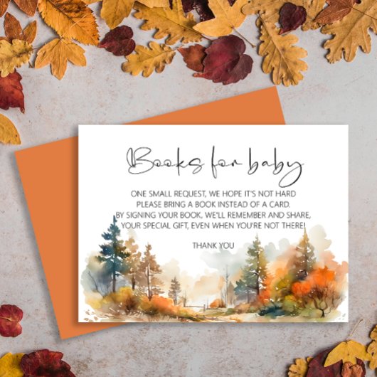 ウッドランド素朴秋の森ベビーの本 エンクロージャーカード