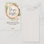 ウッドランド素朴赤面ピンクフローラおむつラッフル エンクロージャーカード (正面/裏面)