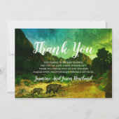 ウッドランド素朴・フォレストが赤ちゃんシャワーを浴びる サンキューカード (正面)