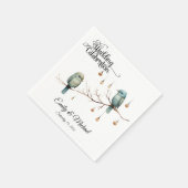 ウッドランド素朴・ラブ・バード・ロマン結婚ティック スタンダードカクテルナプキン (角)