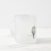 ウッドランド素朴・ラブ・バード・ロマン結婚ティック フロストグラスマグカップ (正面左)