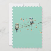 ウッドランド素朴・ラブ・バード・ロマン結婚ティック 招待状 (裏面)