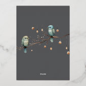 ウッドランド素朴・ラブ・バード・ロマン結婚ティック 箔招待状 (裏面)