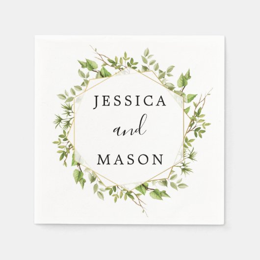 ウッドランド結婚グリーナリーのカクテルナプキン スタンダードカクテルナプキン (正面)