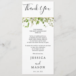 ウッドランド結婚グリーンリーのメニューと感謝 招待状