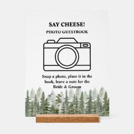 ウッドランド結婚フォレストのグリーンフォトブース アクリルサイン