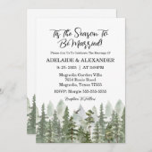 ウッドランド結婚フォレストグリーン 招待状 (正面/裏面)