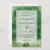 ウッドランド結婚式招待状ウォーターカラーオークツリー 招待状 (正面)