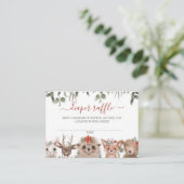 ウッドランド緑おむつラッフルベビーシャワー エンクロージャーカード (スタンド正面)