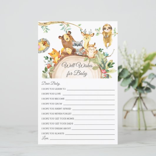 ウッドランド緑が赤ちゃんのシャワーカードを望む (スタンド正面)