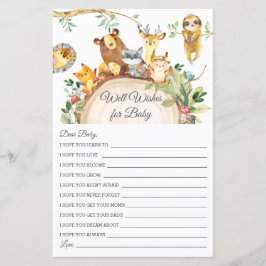 ウッドランド緑が赤ちゃんのシャワーカードを望む