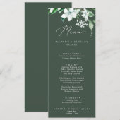 ウッドランド緑のハンターグリーン結婚ズのディナーメニュー メニュー (正面/裏面)