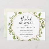 ウッドランド緑のブライダルシャワーへの招待 ポストカード (正面/裏面)