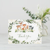ウッドランド緑の森の動物ありがとう サンキューカード (スタンド正面)