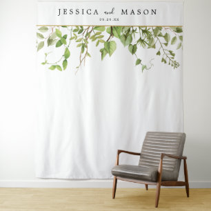 ウッドランド緑の背景写真ブース タペストリー