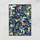 ウッドランド緑の赤ちゃんシャワーおむつラッフルチケット エンクロージャーカード (裏面)