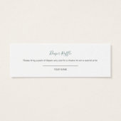 ウッドランド緑の赤ちゃんシャワーおむつラッフル (裏面)