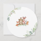 ウッドランド緑の赤ちゃんシャワー少年の招待 サンキューカード (裏面)