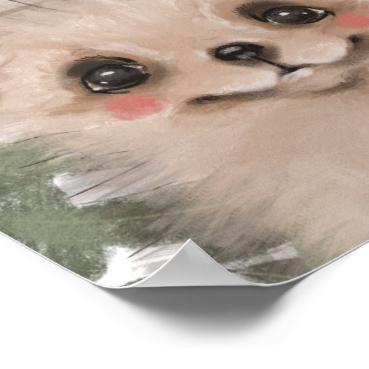 ウッドランド緑の赤ちゃんシャワー歓迎サイン ポスター (角)