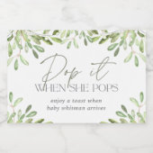 ウッドランド緑の赤ちゃんシャワー スパークリングワインラベル (シングルラベル)