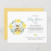 ウッドランド緑の赤ちゃんシャワーbyメール招待状 (正面/裏面)