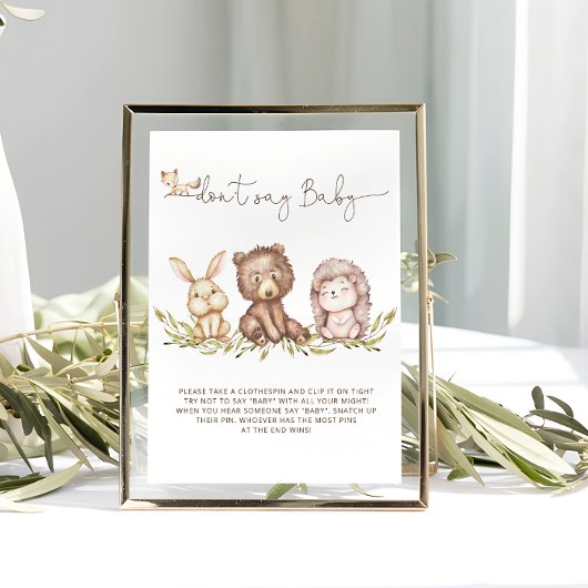 ウッドランド緑は言わないベビーゲームのポスター ポスター