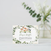 ウッドランド緑樹林動物おむつラッフルカード エンクロージャーカード (スタンド正面)