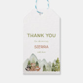 ウッドランド自然アドベンチャーベビーシャワーメッセージカード ギフトタグ (正面)