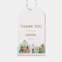 ウッドランド自然アドベンチャーベビーシャワーメッセージカード