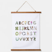 ウッドランド自然アルファベット男女兼用- abc 吊り下げ型タペストリー (正面)