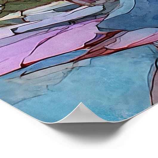 ウッドランド自然ウォールデコールフォレストウォールアートプリント ポスター (角)