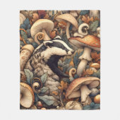 ウッドランド自然カラーズマッシュルームバお洒落ガー フリースブランケット (正面)