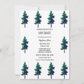 ウッドランド自然ツリー赤ちゃんシャワー男の子2024 招待状 (正面)