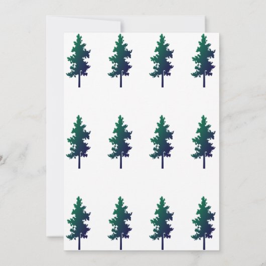 ウッドランド自然ツリー赤ちゃんシャワー男の子2024 招待状 (裏面)