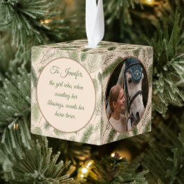 ウッドランド自然パインウマ科のホースPET 3写真 キューブオーナメント