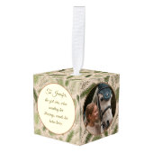 ウッドランド自然パインウマ科のホースPET 3写真 キューブオーナメント (正面アングル)