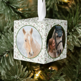 ウッドランド自然パインウマ科のホースPET 4写真 キューブオーナメント