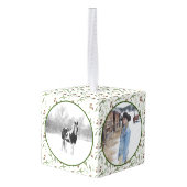 ウッドランド自然パインウマ科のホースPET 4写真 キューブオーナメント (裏面アングル)