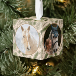 ウッドランド自然パインウマ科のホースPET 4写真 キューブオーナメント