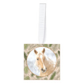 ウッドランド自然パインウマ科のホースPET 4写真 キューブオーナメント (正面)