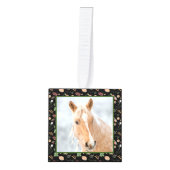 ウッドランド自然パインウマ科のホースPET 4写真 キューブオーナメント (正面)