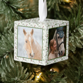 ウッドランド自然パインウマ科のホースPET 4写真 キューブオーナメント