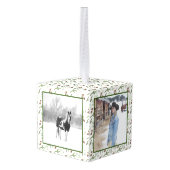 ウッドランド自然パインウマ科のホースPET 4写真 キューブオーナメント (裏面アングル)