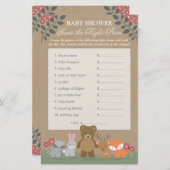 ウッドランド花模様ベイビーシャワー推定適正価格 (正面/裏面)